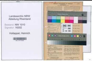 Entnazifizierung Heinrich Holtappel , geb. 22.09.1904 (Baecker)