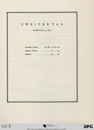 Zweiter Tag. Dienstag, 30. Mai (Nr. 114-228)