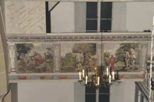 Leubnitz-Neuostra, Kirche, Inneres, untere Empore, Teilansicht von der oberen Nord-Empore