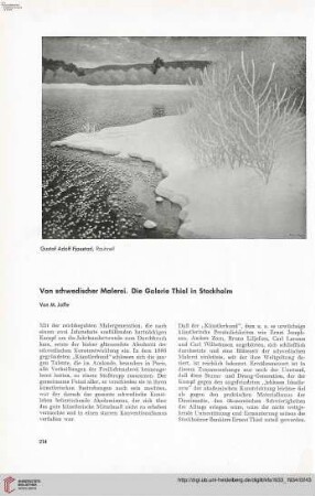 49: Von schwedischer Malerei : die Galerie Thiel in Stockholm
