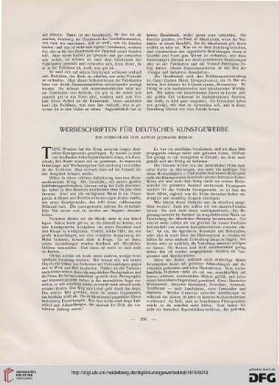 Werbeschriften für deutsches Kunstgewerbe