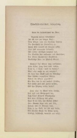 Didaktisch-Lyrisches; Lehrgesang