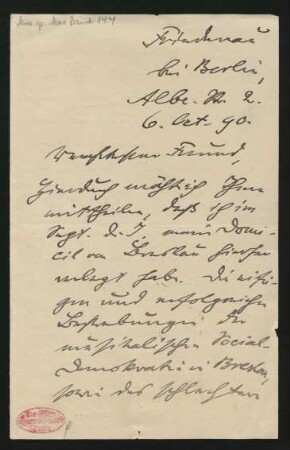 Brief an Philipp Spitta : 06.10.1890