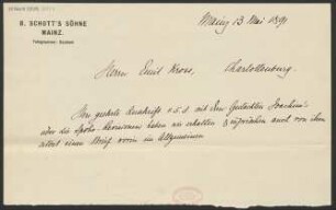 Brief an Emil Kross : 13.05.1891