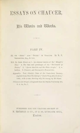 Essays on Chaucer : his Words and Works, 4