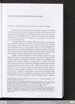 Les Études Islamiques En Roumanie