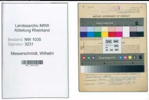 Entnazifizierung Wilhelm Messerschmidt , geb. 27.01.1890 (Kaufmaennischer Angestellter)