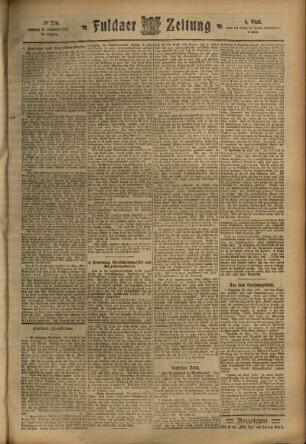 Vierte Ausgabe vom Samstag, den 30. September 1911.