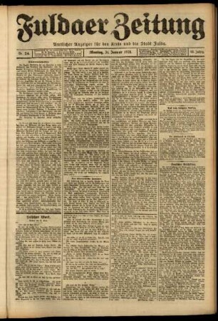 Ausgabe vom Montag, den 31. Januar 1921.