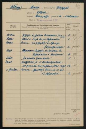 Vorlesungen Sommersemester 1919