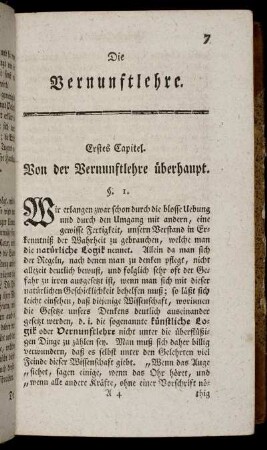 Die Vernunftlehre.