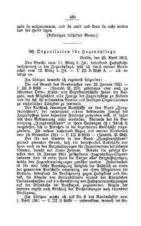 Organisation der Jugendpflege : [G. Öffentliches Volksschulwesen]