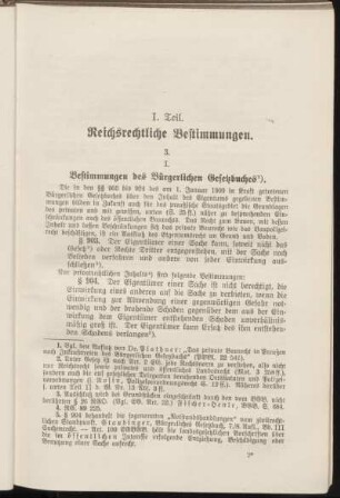 I. Erster Teil. Reichsrechtliche Bestimmungen.