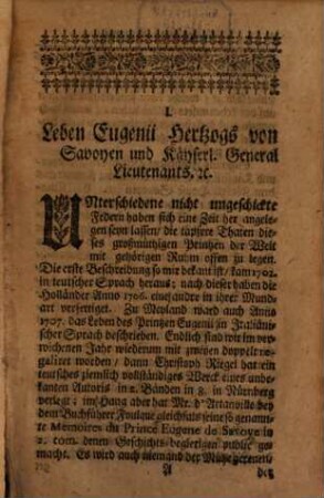 Curieuses Bücher-Cabinet Oder Nachricht von Historischen, Staats- und galanten Sachen. 1