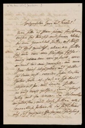 Brief von Hermann Jacobson an Louis Spohr