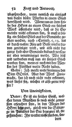 Von Uneinigkeiten.