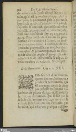 De la Geomantie. Chap XIII.