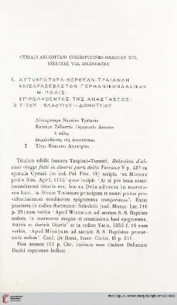 22: Cyriaci anconitani inscriptiones graecae vel ineditae vel emendatae
