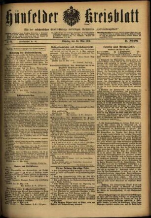 Ausgabe vom Samstag, den 24. Mai 1919.