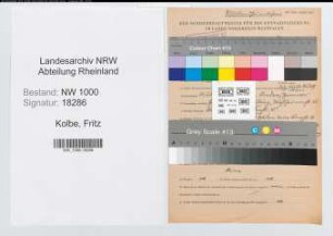 Entnazifizierung Fritz Kolbe, geb. 25.02.1900 (Beamter)