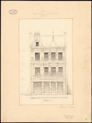 Wohnhaus Schneible, Mainz: Vorentwurf, Fassade 1:50