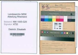 Entnazifizierung Elisabeth Dietrich , geb. 20.09.1892 (Geschaeftsinhaberin)