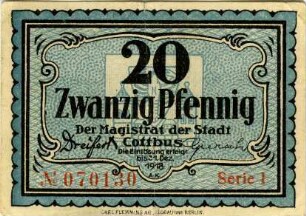 Cottbus, Stadt: 20 Pfennig
