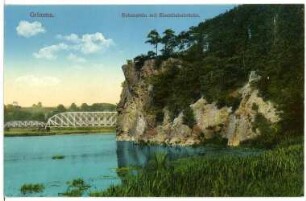 Grimma. Rabenstein mit Eisenbahnbrücke