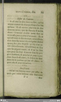 CV. Effet de l'amour