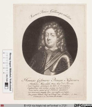 Bildnis Heinrich Casimir II., Fürst von Nassau-Diez