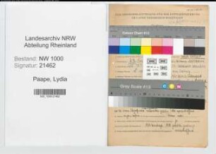 Entnazifizierung Lydia Paape, geb. 29.09.1905 (Lehrerin)