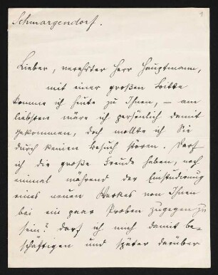 Brief von Lou Andreas-Salomé an Gerhart Hauptmann