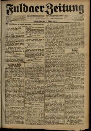 Ausgabe vom Donnerstag, den 09. August 1917.