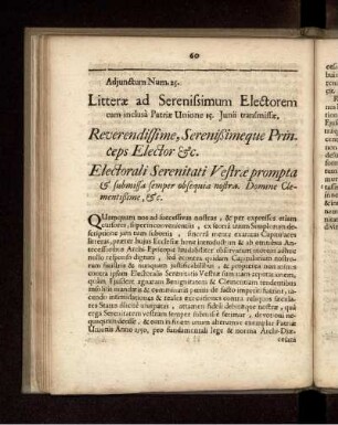 Adjunctum Num. 25.