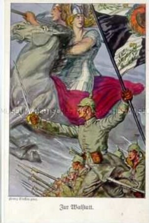 Postkarte zum Kriegsbeginn 1914