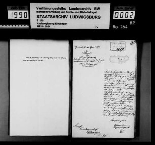 Kanzleimobiliar und Verbesserung der Einrichtung des Oberamts Gmünd