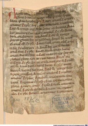 Lateinische Grammatik mit althochdeutschen Glossen, nach Steinmeyer-Sievers Nr. MCCXX - BSB Cgm 187,IV