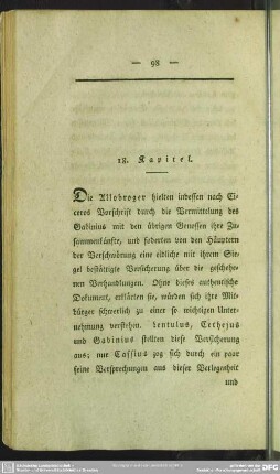 18. Kapitel. [Authentische Entdeckung des Complotts]