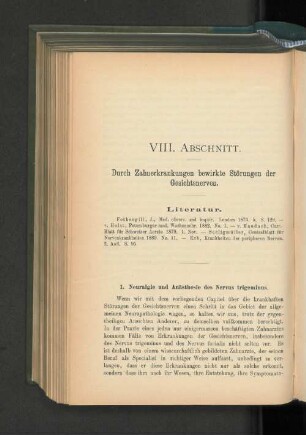 1. Neuralgie und Anästhesie des Nervus trigeminus.