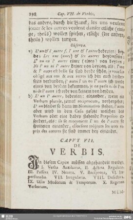 Caput VII. De Verbis