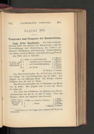 Kapitel XIII. Symptome und Prognose der Darmstrictur.
