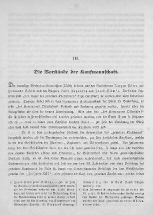 III. Die Vorstände der Kaufmannschaft.