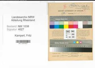 Entnazifizierung Fritz Kampert , geb. 01.06.1902 (Sparkassenangestellter)