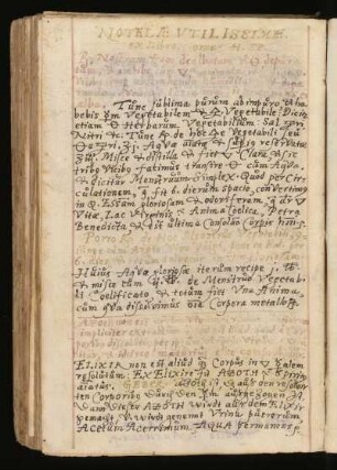 Medizinische und alchemische Praktiken, Notulae und Rezepte, dt. u. lat.