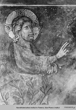 Biblische und hagiographische Szenen, Fabeln, Jagd-, Kampf- und Monatsdarstellungen (v. d. Rest. 1978/79) : Moses und der brennende Dornbusch