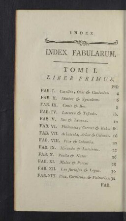 Index Fabularum. Tomi I.