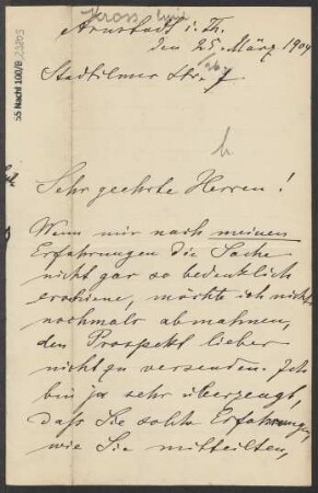 Brief an B. Schott's Söhne : 25.03.1904