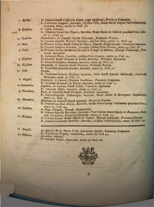 Nomina et cognomina Canonicarum Regularium Congregations Gallicanae qui obierunt anno .... 1772