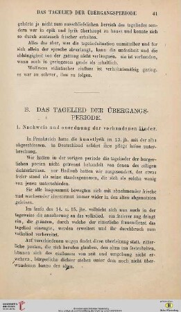 B. Das Tagelied der Übergangsperiode