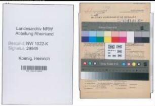 Entnazifizierung Heinrich Koenig , geb. 17.12.1903 (Justizangestellte)